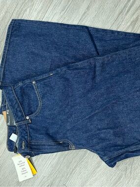 H&M Womens Wide High Waist Dark Indigo Denim Jeans 14